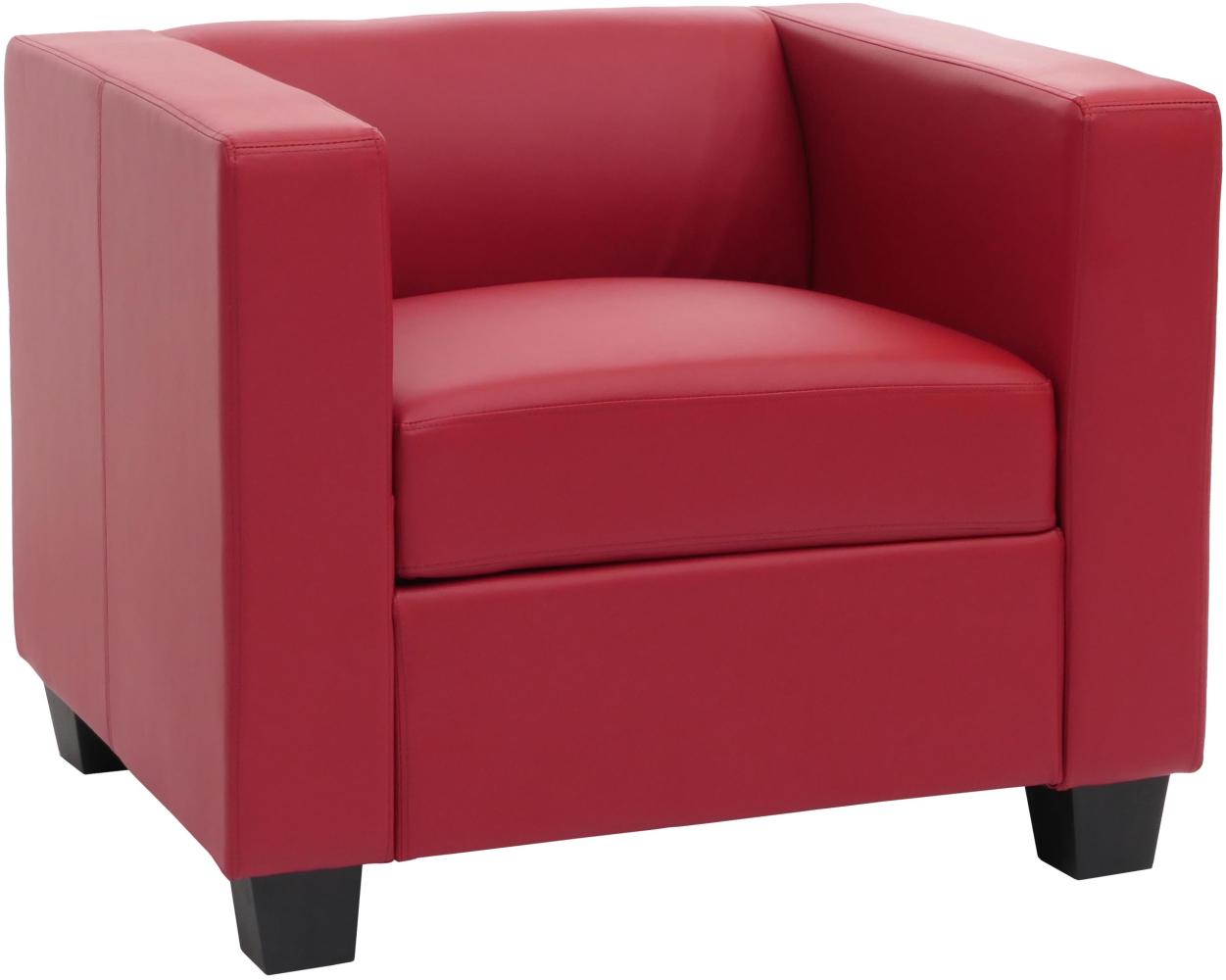 Sessel Loungesessel Lille ~ Leder, rot Bild 1