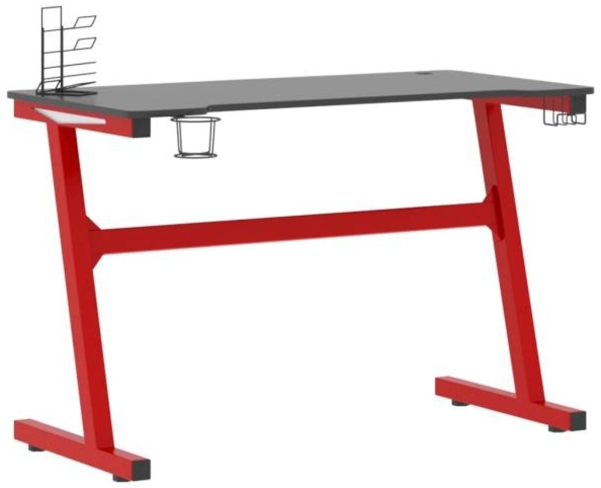 vidaXL Gaming-Schreibtisch mit LED & Z-Gestell Schwarz Rot 110 x 60 x 75 cm Bild 1