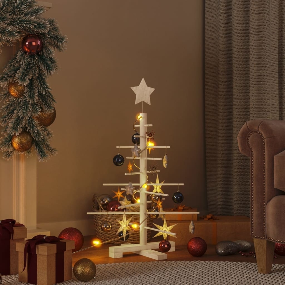 vidaXL Weihnachtsbaum Holz zum Schmücken 75 cm Massivholz Kiefer 357988 Bild 1