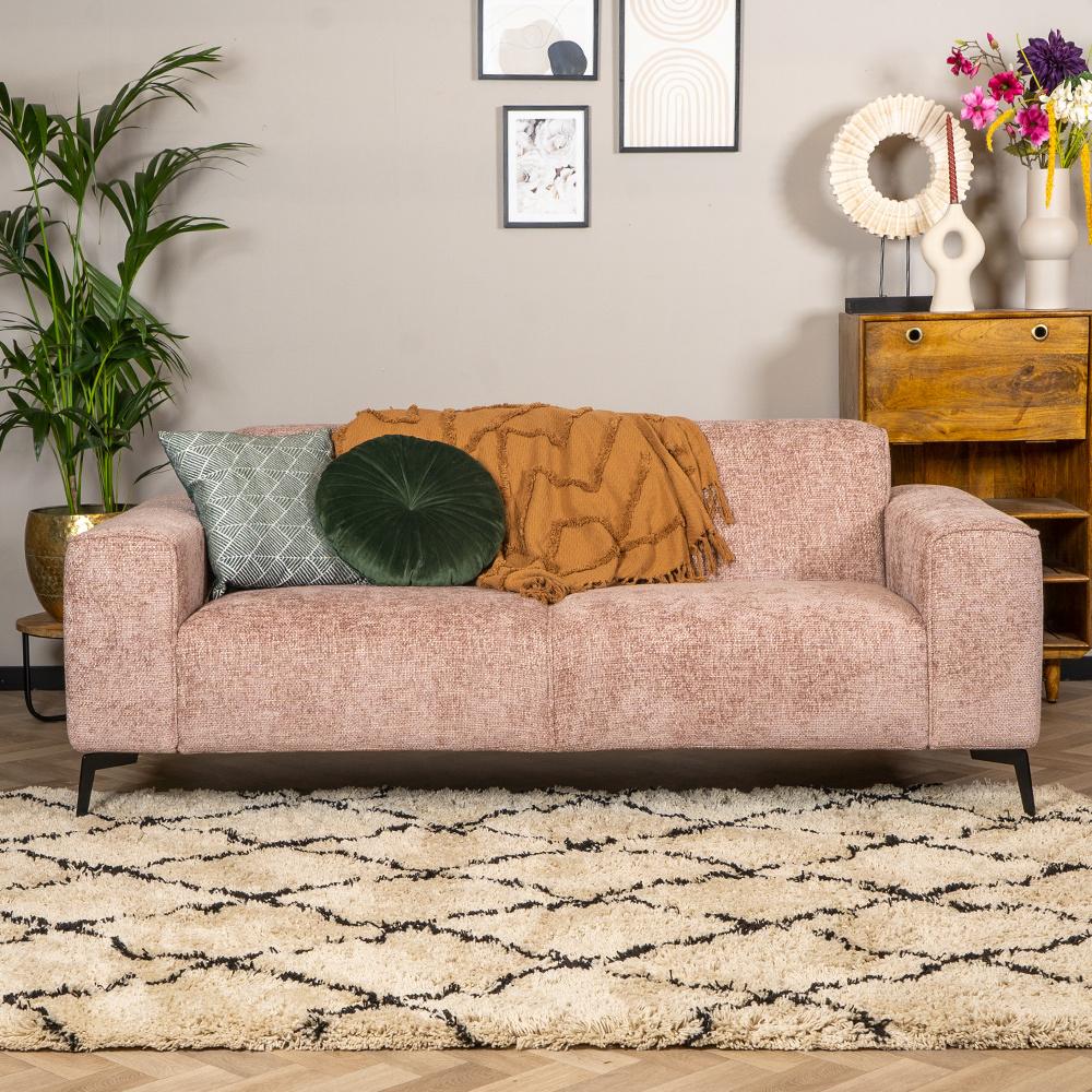 Bronx71 Design Sofa Vegas 2,5-Sitzer Chenille rosa Bild 1