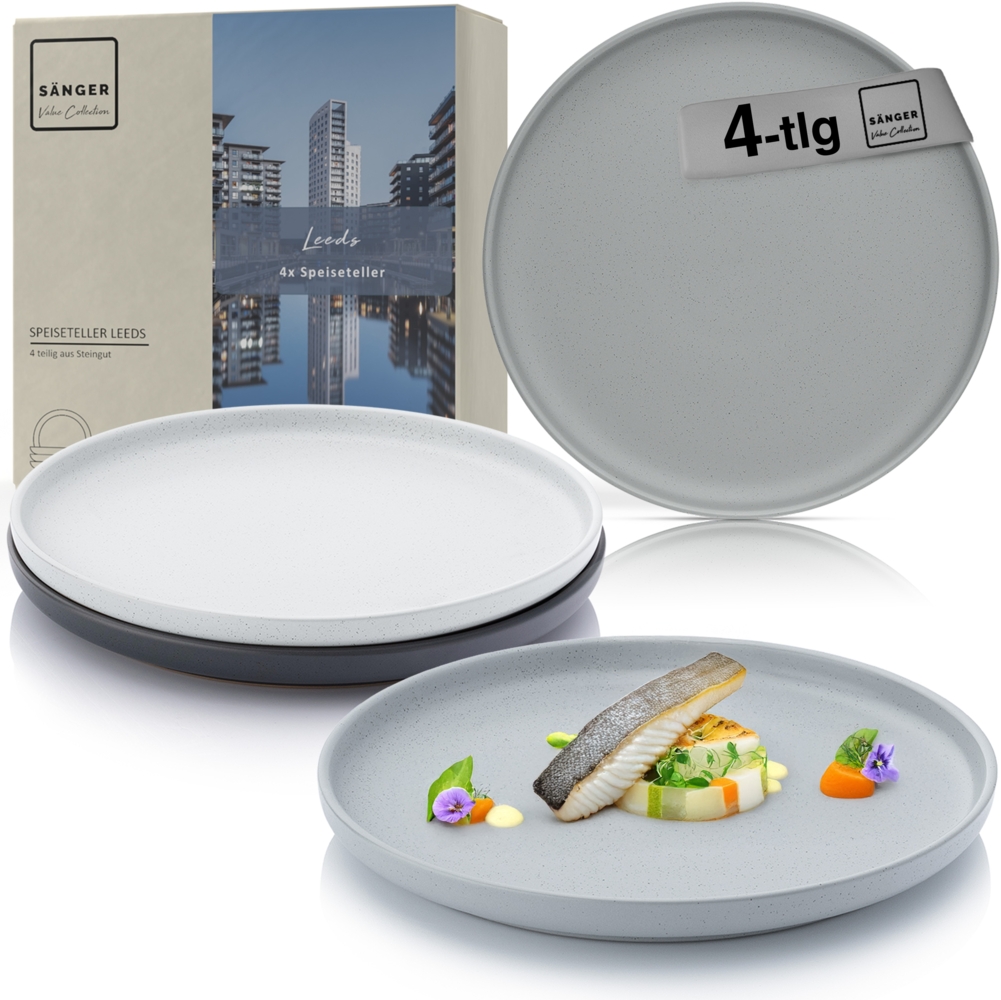 SÄNGER Steingut Speiseteller Leeds 4 teilig Bild 1