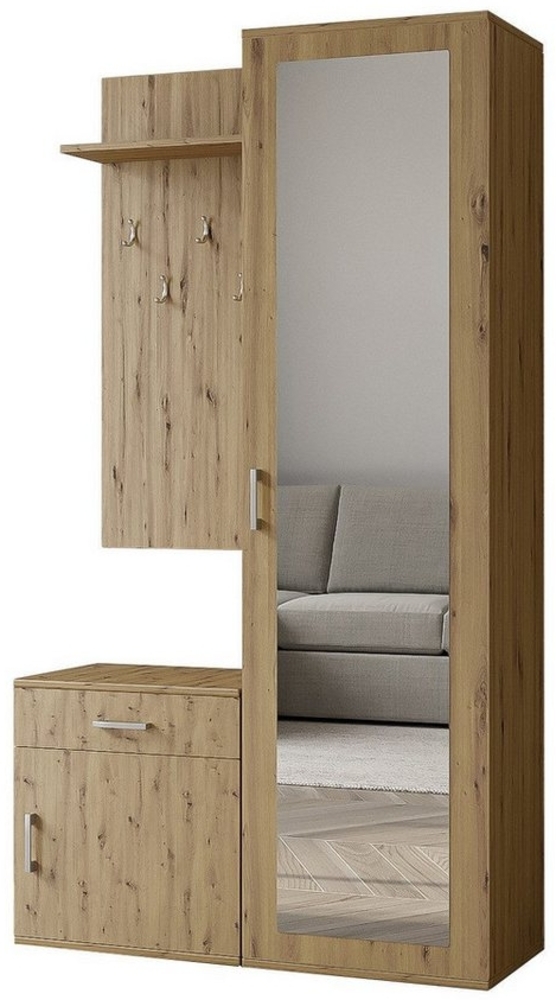 Beautysofa Kompaktgarderobe PAULA, mit Spiegel, Schuhschrank, 5 Kleiderhacken, Farbvarianten Bild 1