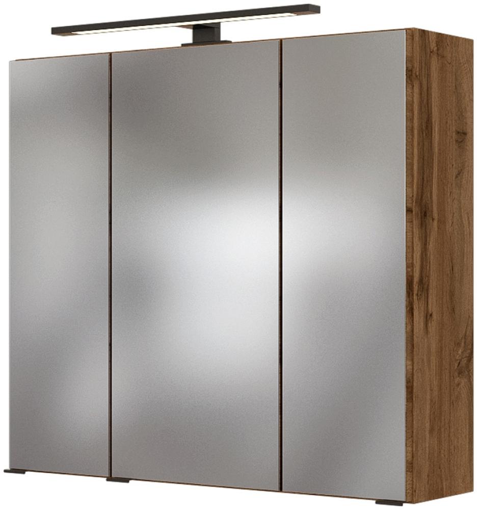 LED- Spiegelschrank 70 cm MANLY-03 Wotaneiche Nb. B/H/T: 70/64/20 cm Bild 1