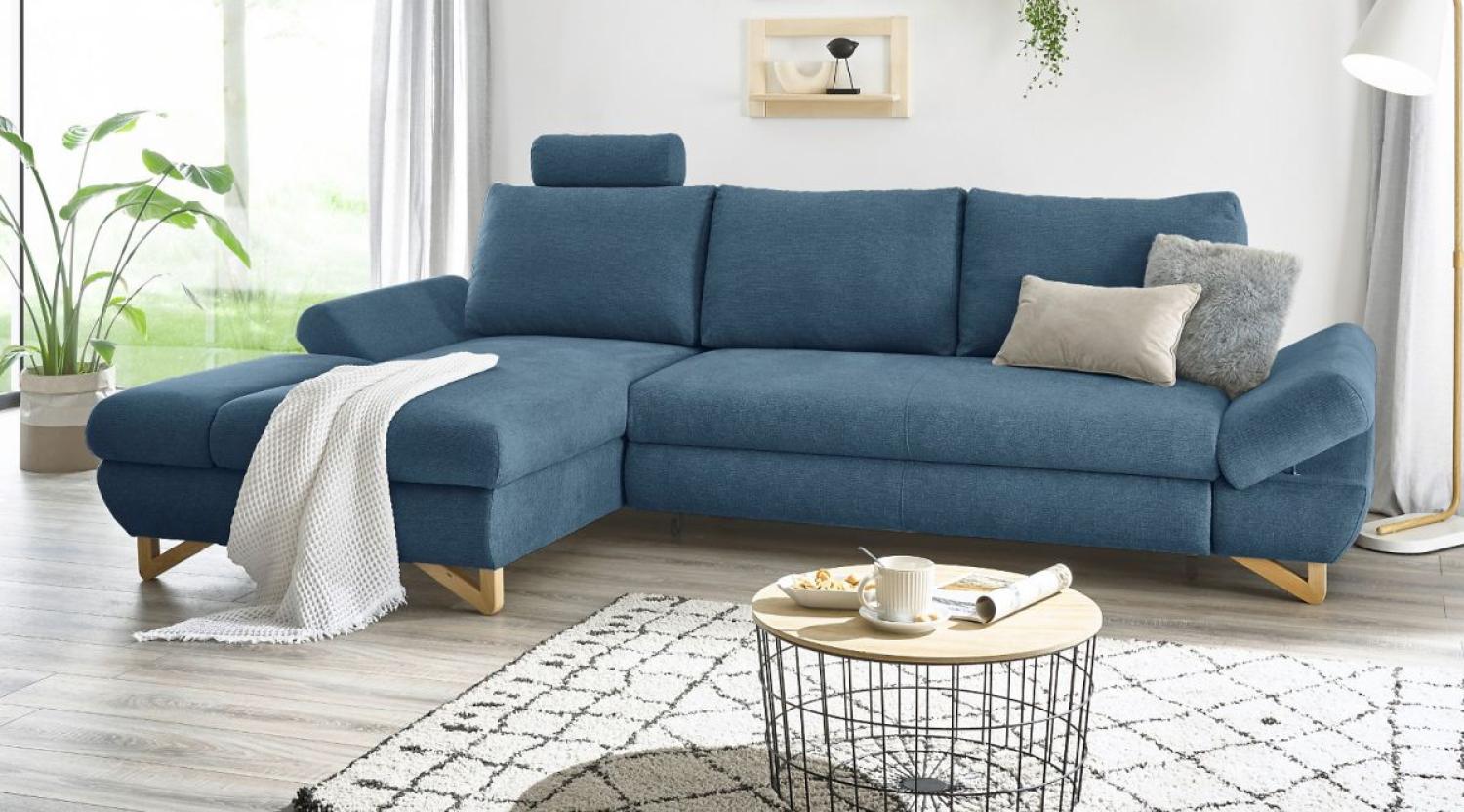 Ecksofa Skalm in blau 284 cm Bild 1