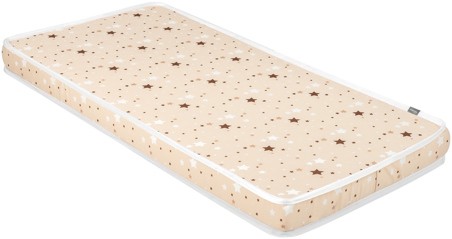 Kikkaboo Babybett Matratze Fantasia Stars 120 x 60 x 9 cm, Bezug aus Baumwolle beige Bild 1