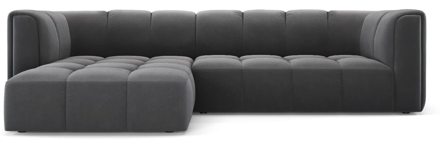 Micadoni Modulares Ecksofa Serena 3-Sitzer Links Samtstoff Grau Bild 1