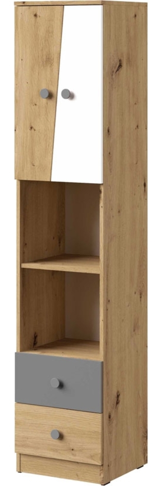 Bücherregal "Nero" Standregal 40cm artisan eiche / weiß-grau matt Bild 1