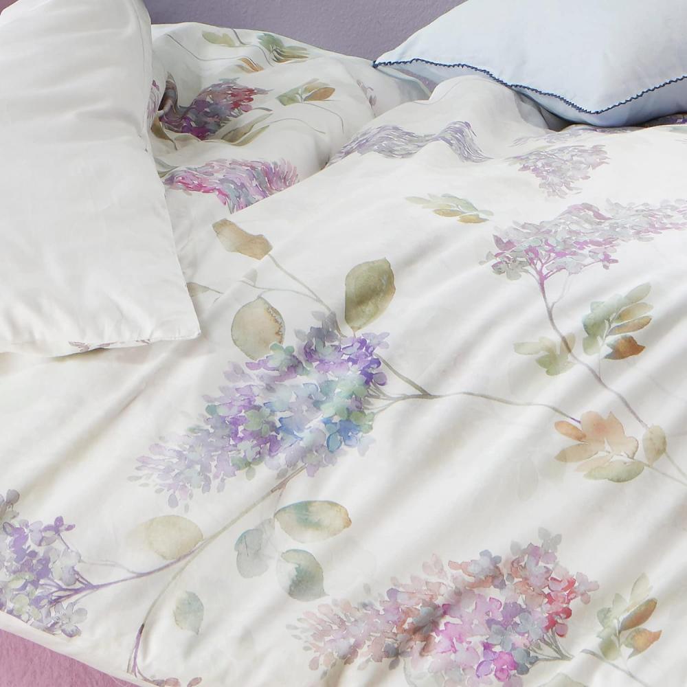 Fleuresse Mako-Satin Bettwäsche 240x220 Blumen Flieder Wende lila rosa 114271-06 Bild 1