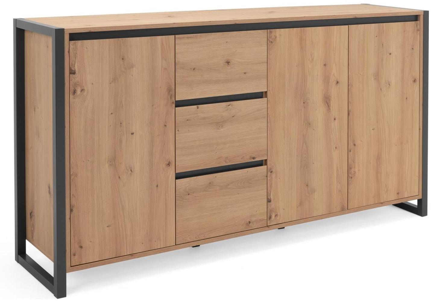 Sideboard >Arvada< in Artisan Eiche aus MDF - 160x88x40cm (BxHxT) Bild 1