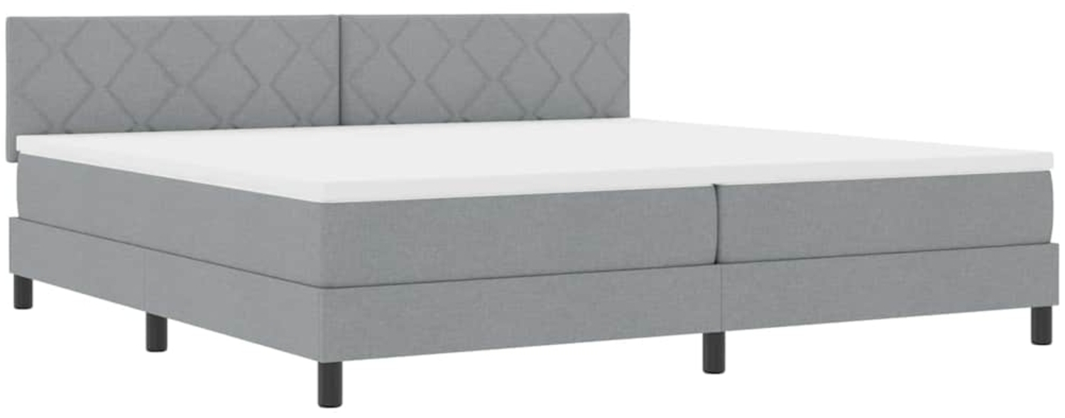 vidaXL Boxspringbett mit Matratze Hellgrau 200 x 200 cm Stoff 3338790 Bild 1