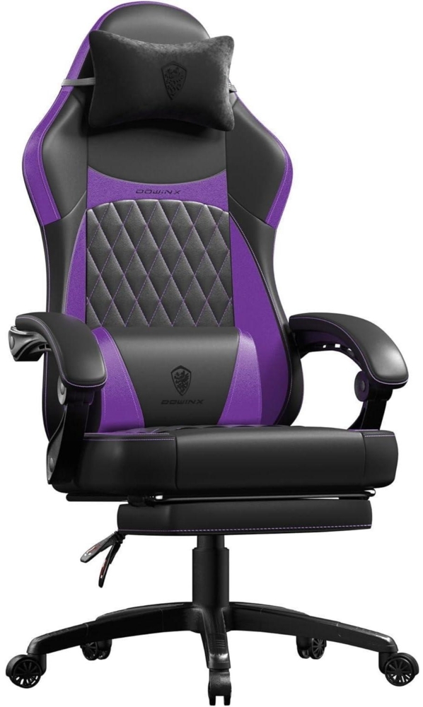 Dowinx Gaming Stuhl Racing Gamer Stuhl Lendenwirbelstütze Lila Bild 1