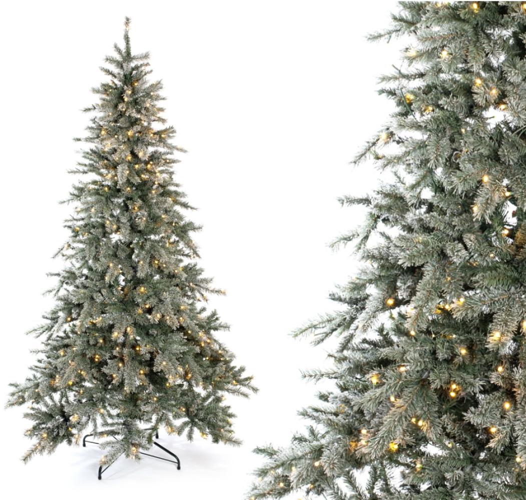 Evergreen Künstlicher Weihnachtsbaum Frost Fichte | Inkl. LEDs & Kunstschnee | Weiß | 210 cm Bild 1