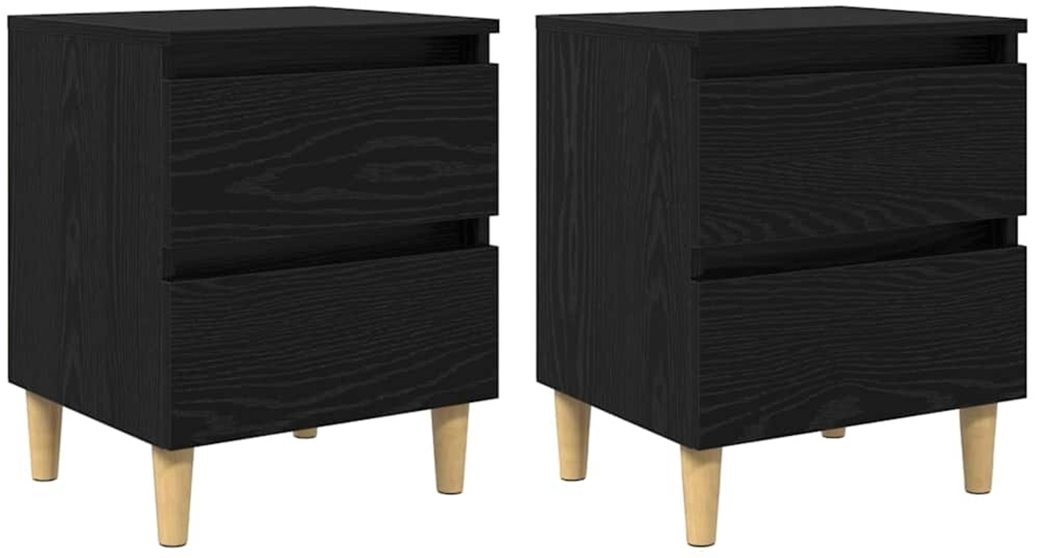 vidaXL Bettschränke 2 pcs Schwarz Eichen-Optik 40 x 35 x 50 cm 885673 Bild 1