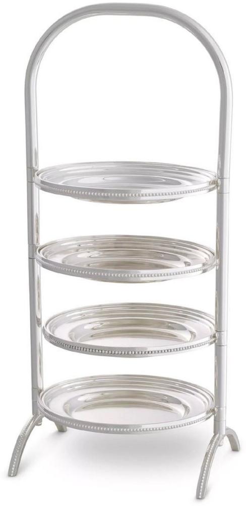 Casa Padrino Luxus Etagere mit Tragegriff Silber 21 x 18,5 x H. 47,5 cm - Gastronomie Accessoires - Restaurant Accessoires - Hotel Accessoires - Luxus Accessoires - Luxus Qualität Bild 1