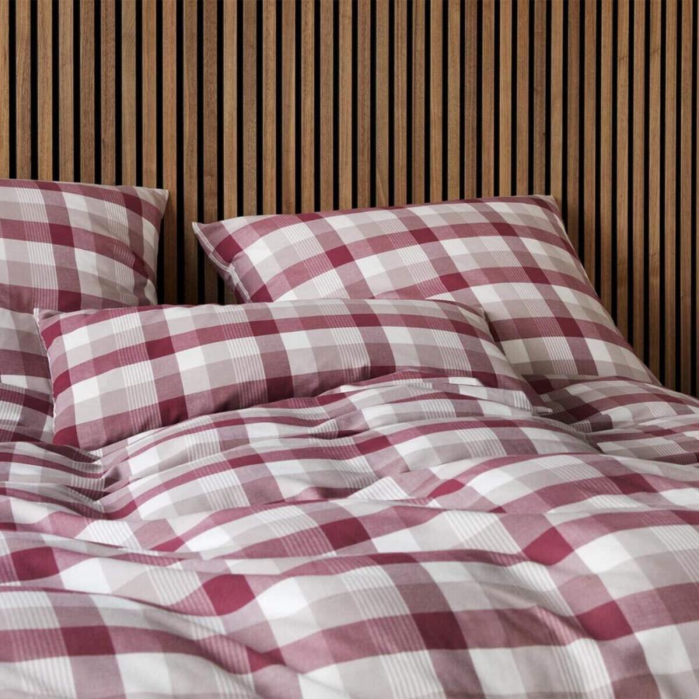 elegante Soft-Flanell Bettwäsche Watson weinrot|240x220 cm + 2x 80x80 cm Bild 1