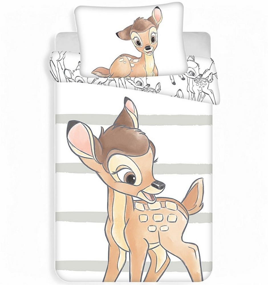 Disney Babybettwäsche Bambi, Baumwolle, 2 teilig, Kinder Wendebettwäsche 100 x 135 cm + 40 x 60 cm Bild 1