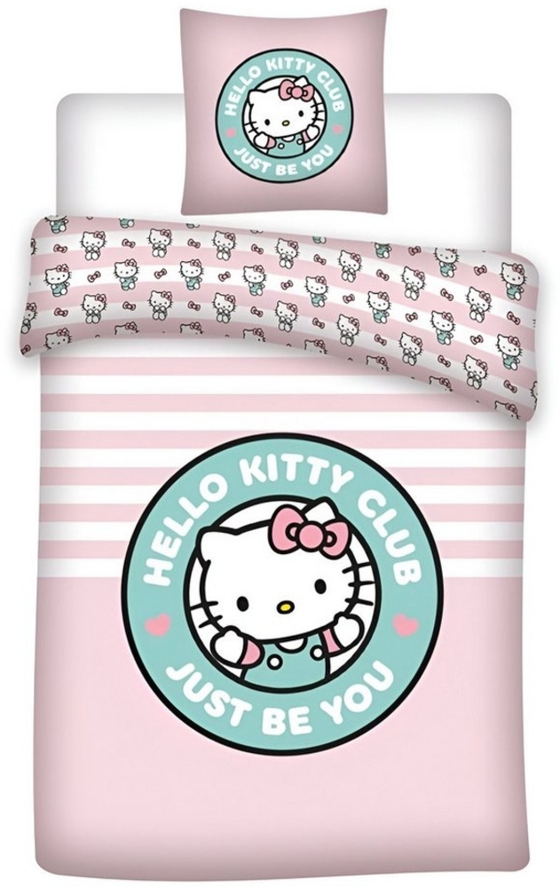 Hello Kitty Bettwäsche Hello Kitty Mädchen Kinder Bettwäsche 2tlg. Set, 2 teilig, Bettdeckenbezug 135-140x200cm Kissenbezug 65x65 cm Bild 1