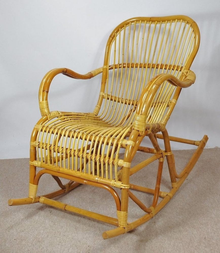 Rattani Schaukelstuhl Rattan Schaukelstuhl Semanbo Rocking Chair honig Bild 1