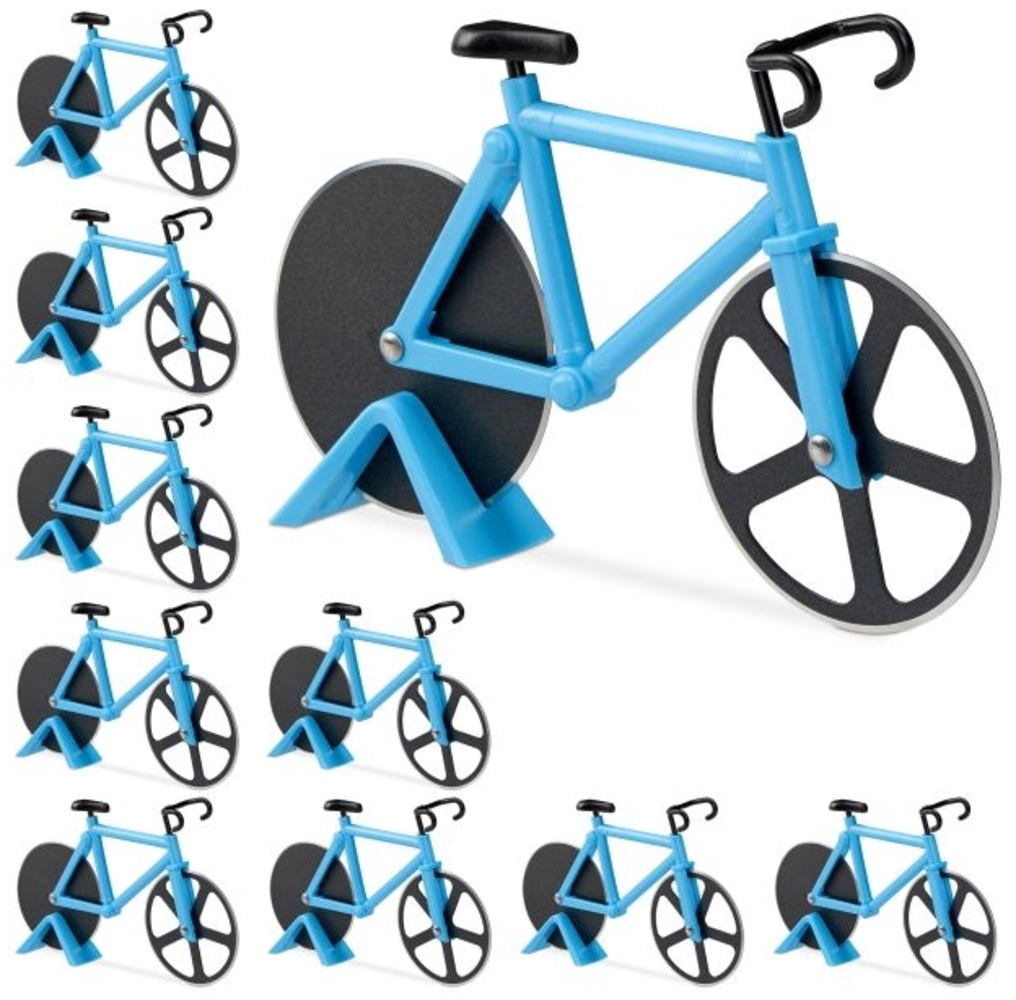 10 x Fahrrad Pizzaschneider blau Bild 1