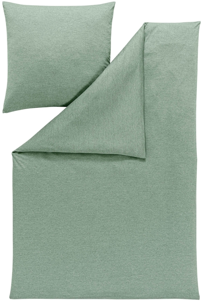 Estella Bettwäsche Takoma 6873 520 Mint Mako Interlock Jersey 200x200 + 2 x 80 x 80 cm Bild 1