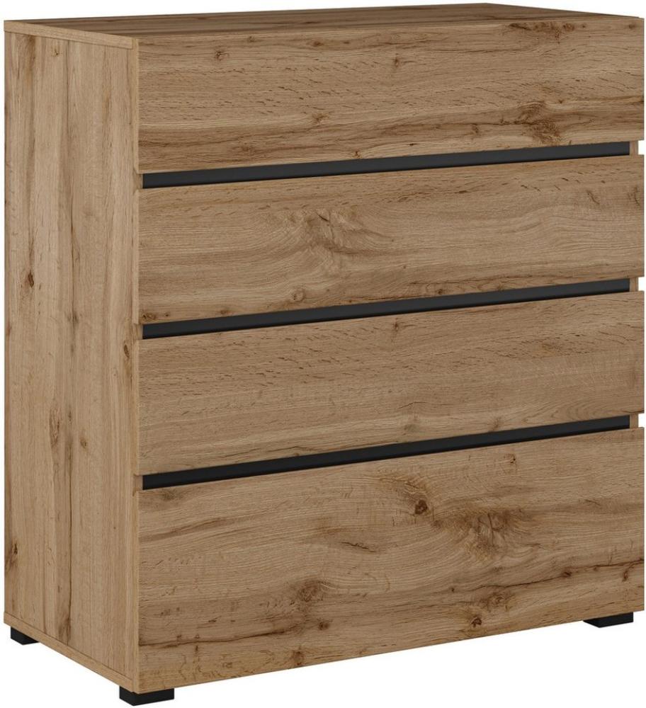 INOSIGN Kommode Cross, moderne grifflose Schubladenkommode, 80x40x85cm (BxTxH), Schubladenschrank, Sideboard mit 4 Schubkasten Bild 1