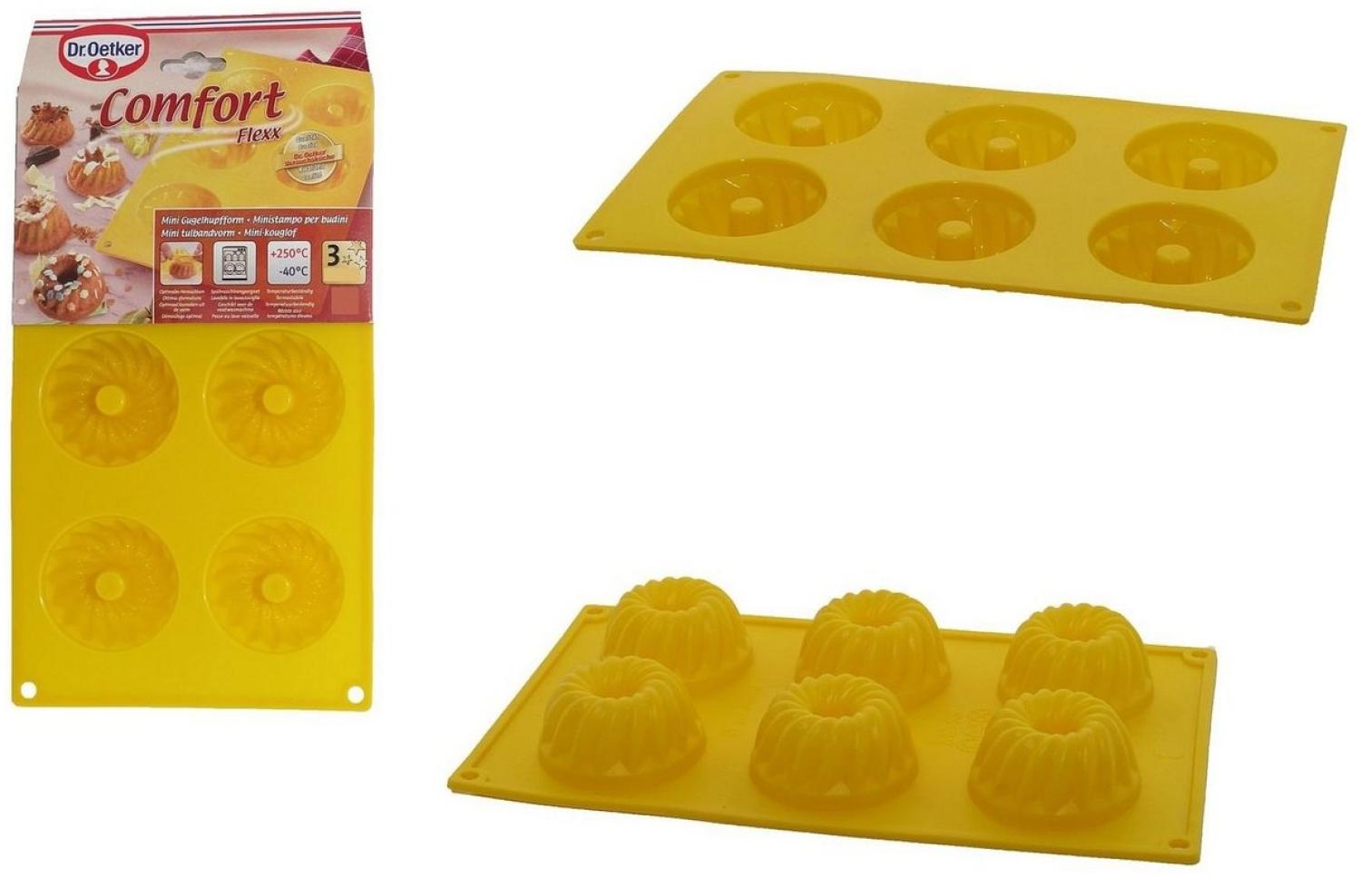 Dr. Oetker Silikon 6er Mini Gugelhupfform Formidabel Gelb Muffin Back Form Bild 1