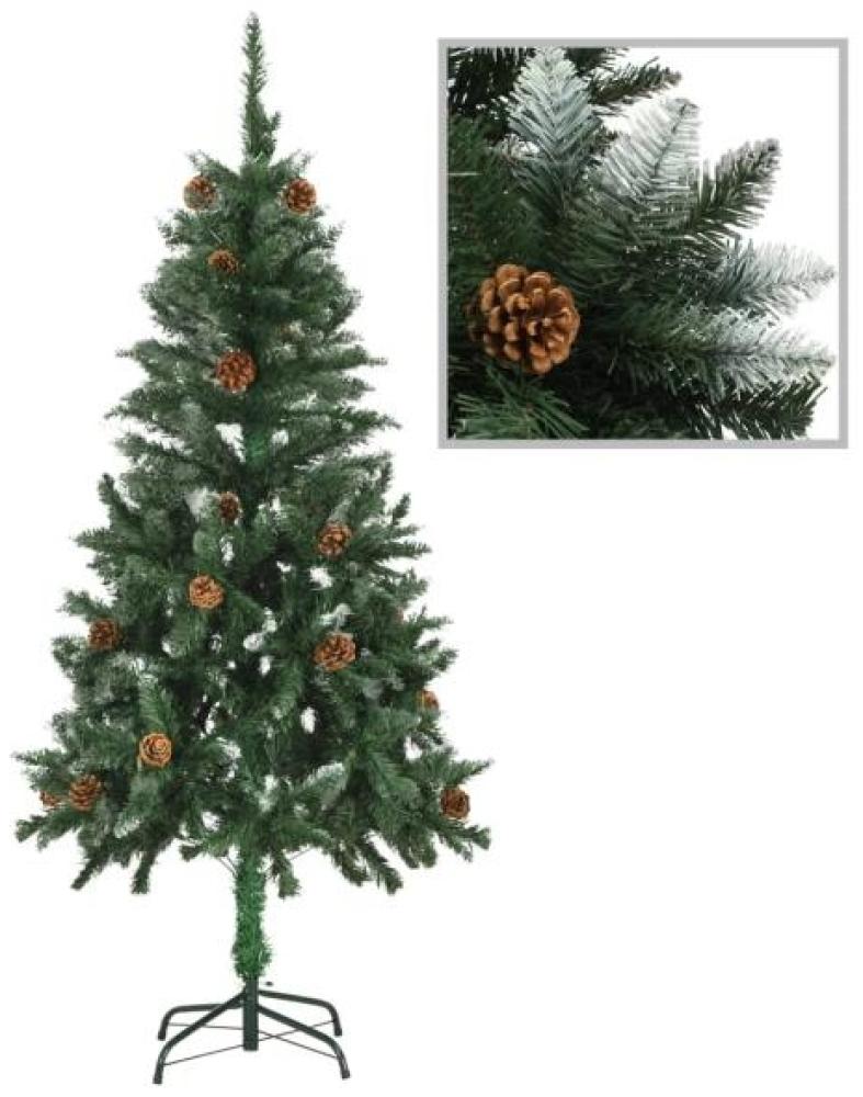 vidaXL Künstlicher Weihnachtsbaum Kiefernzapfen Weißem Glitzer 150 cm 284317 Bild 1