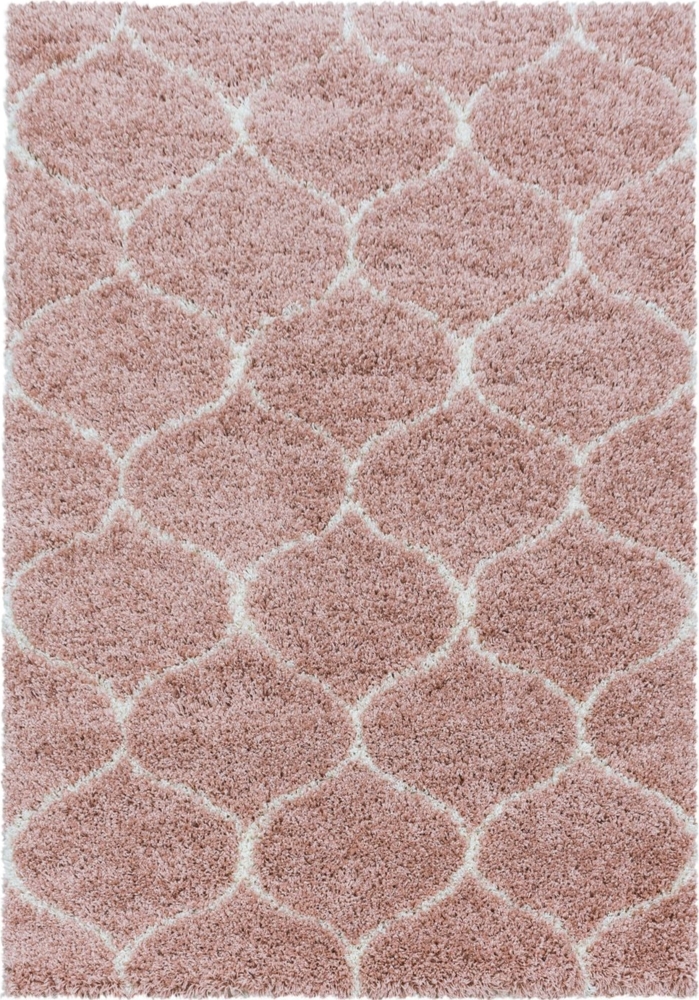 Hochflor Teppich Serena Läufer - 80x150 cm - Rosa Bild 1