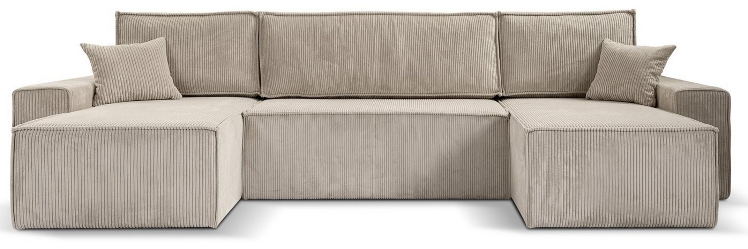 Beautysofa Ecksofa HEKTOR U, mit Schlaffunktion, Breite der Ottomane wählbar – 70 oder 100 cm Bild 1