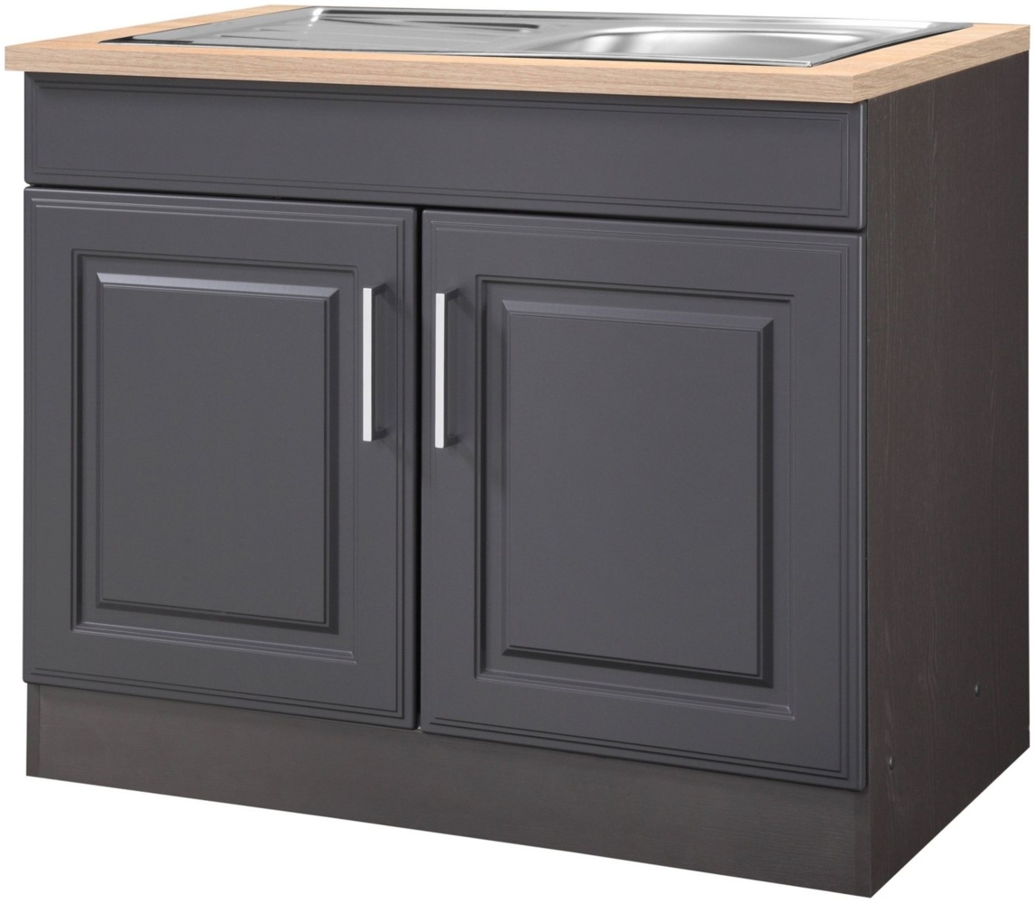 KOCHSTATION Spülenschrank KS-Stockholm hochwertige MDF-Fronten Bild 1