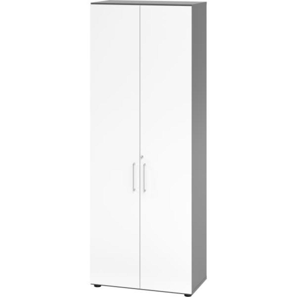 Schrank 6OH BxTxH 80x42x215,6cm Griff BS Graphit/Weiß Bild 1