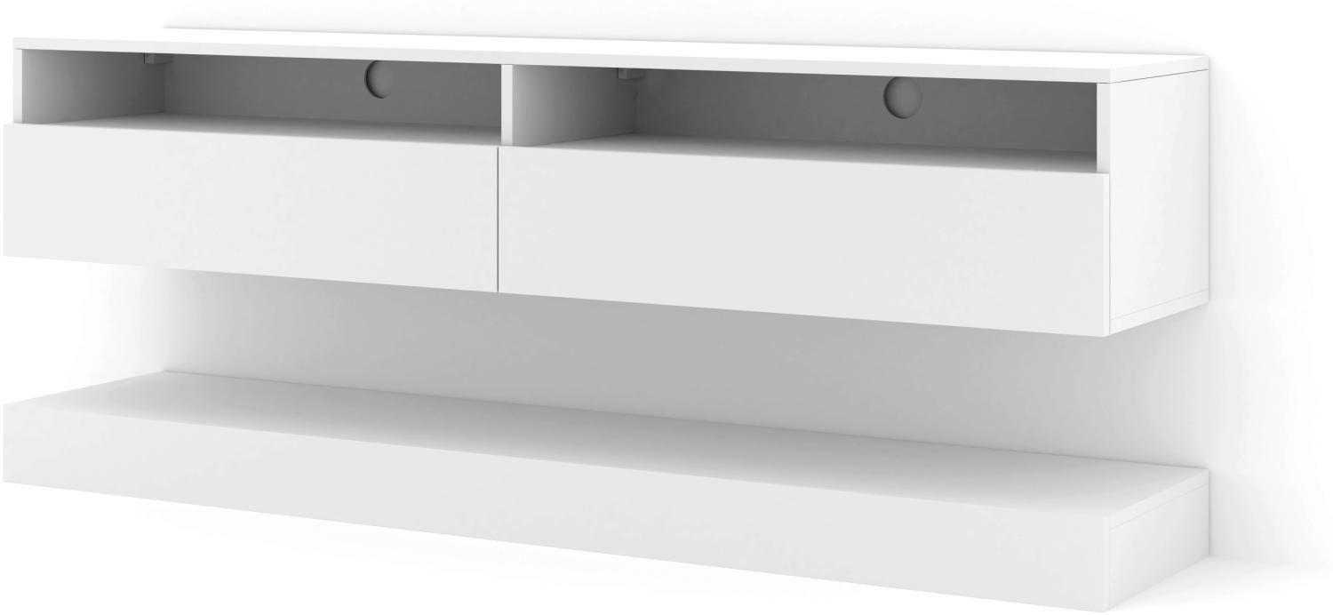 TV-Schrank DUO 160 cm hängend weiß matt Bild 1