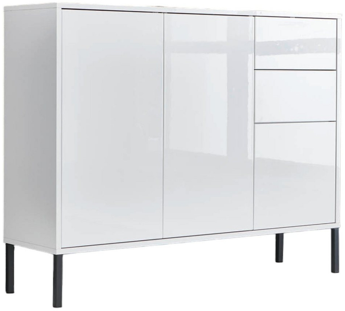 moebel-dich-auf Sideboard BEN 10 (4 Metallfüße, weiß), Push-to-open-Funktion Bild 1