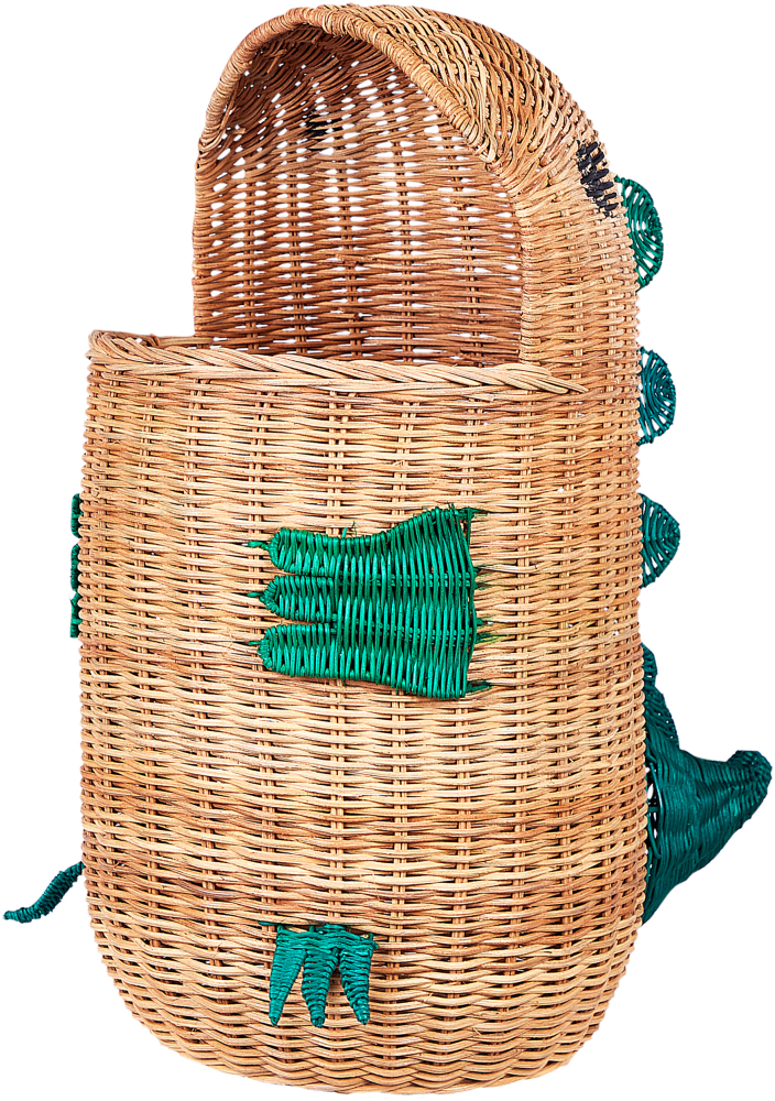 Aufbewahrungskorb Rattan naturfarben Drachenform 51 cm CRADOCK Bild 1