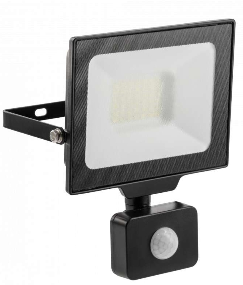 30w LED Außenbereich Strahler Leuchte IP65 mit Bewegungssensor in schwarz Eckig|Kaltweiß Bild 1