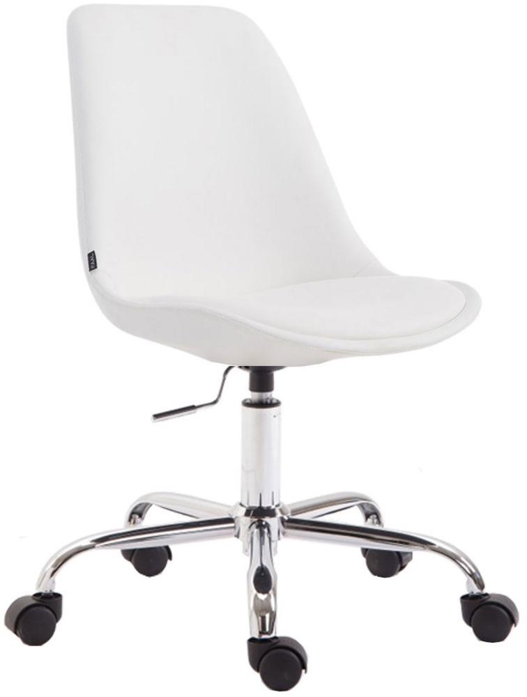 CLP Bürostuhl Toulouse Kunstleder höhenverstellbarer, drehbare und mit Leichtlaufrollen,weiß Bild 1