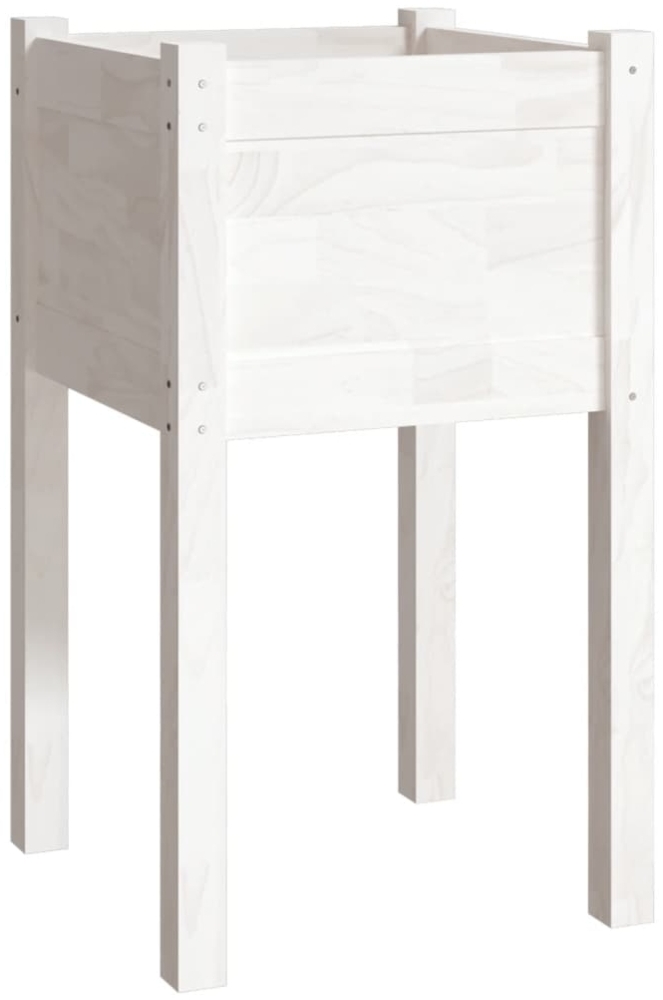 vidaXL Pflanzkübel Weiß 40x40x70 cm Massivholz Kiefer 810791 Bild 1