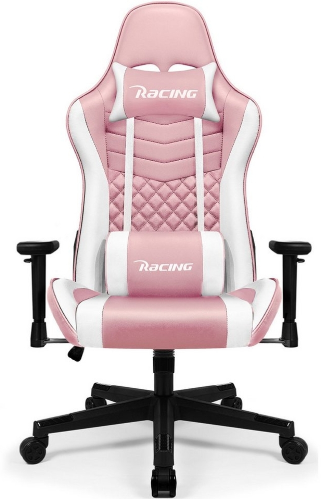 Hiazurm Gaming-Stuhl Gaming Stuhl, Bürostuhl Ergonomisch Wippfunktion bis zu 170° (Bürostuhl mit Fußstütze,Gaming Chair mit gepolsterten Armlehnen, 8 cm Höhenverstellung), Verstellbarem Lenden- & Kopfkissen, Gamer Stuhl 150kg Belastbarkeit Bild 1