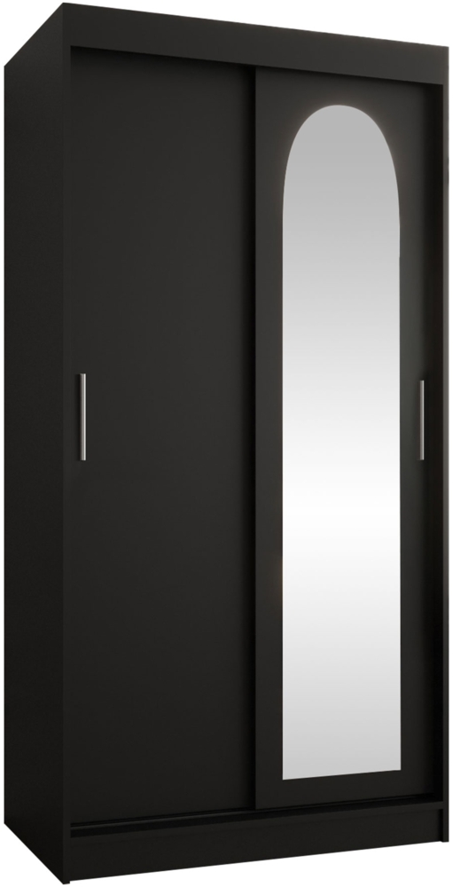 Kleiderschrank Samker 100 cm (Farbe: Schwarz, mit zwei Schubladen) Bild 1