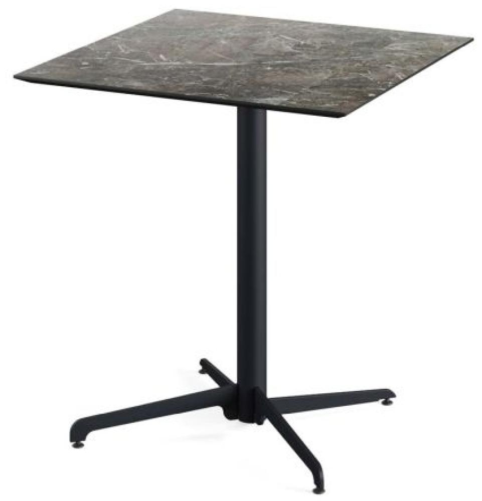 X Cross Terrassentisch Schwarz Gestell + Galaxy Marble Hpl 70X70 Cm Bild 1