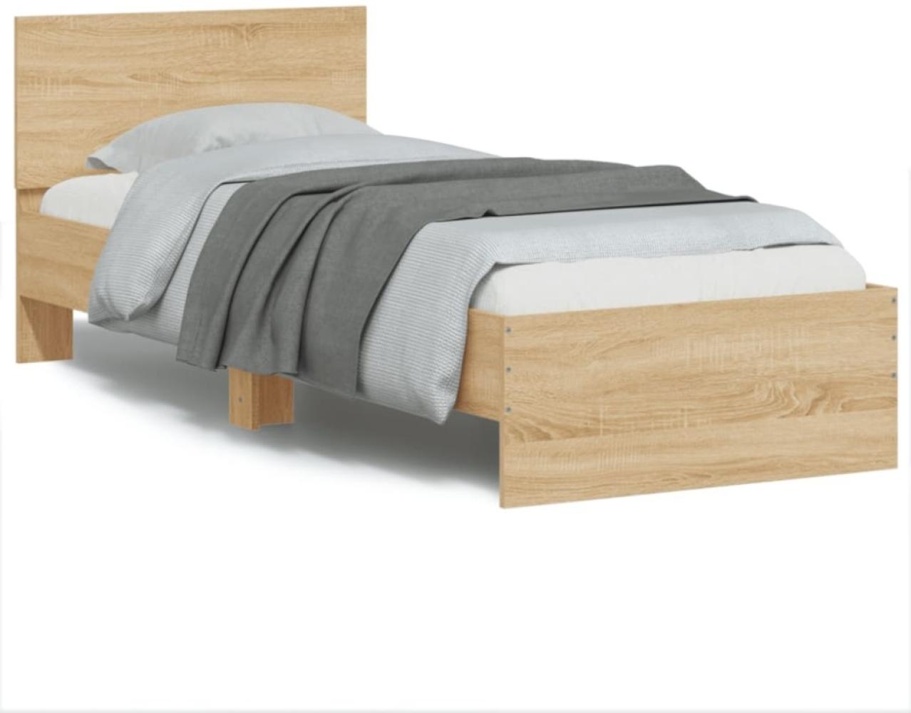 vidaXL Bettgestell ohne Matratze mit Kopfteil Sonoma-Eiche 90x190 cm 838654 Bild 1