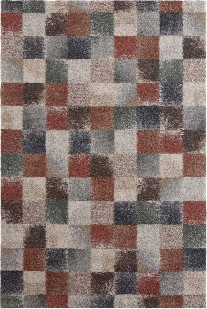 TaraCarpet Teppich Tara Carpet Berber Karo, rechteckig, Höhe: 27 mm, Moderner weicher Teppich kariert in braun und grün extra weich 67x140 Bild 1