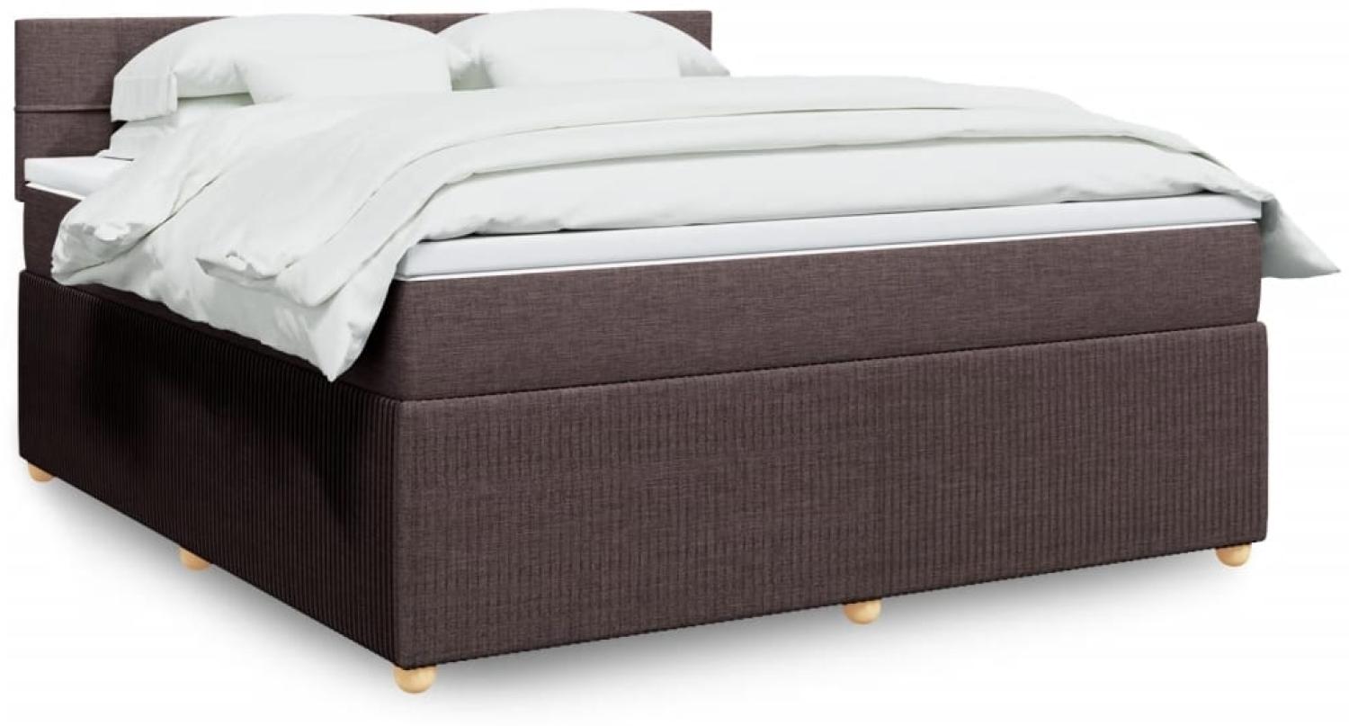 vidaXL Boxspringbett mit Matratze Dunkelbraun 180x200 cm Stoff 3289838 Bild 1