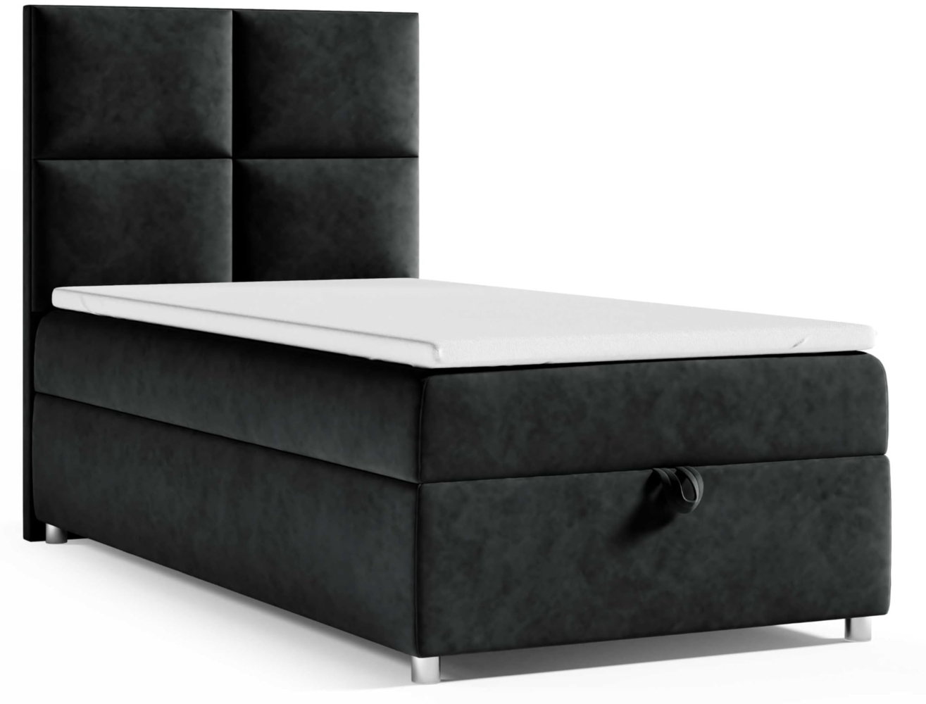 Best for Home Boxspringbett K2 SINGLE mit Bettkasten (Schwarz 70x200) Bild 1