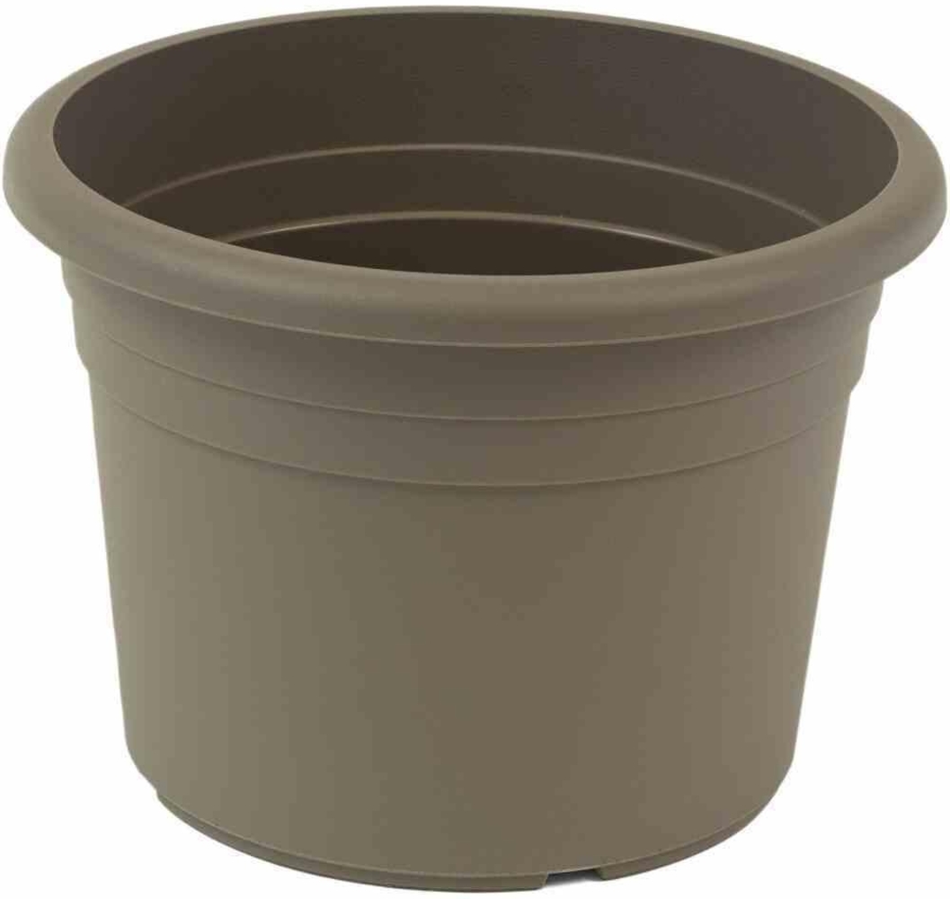 SIENA GARDEN Topf CILINDRO 18 cm taupe rundes Kunststoffgefäß mit Bodenlöchern Bild 1