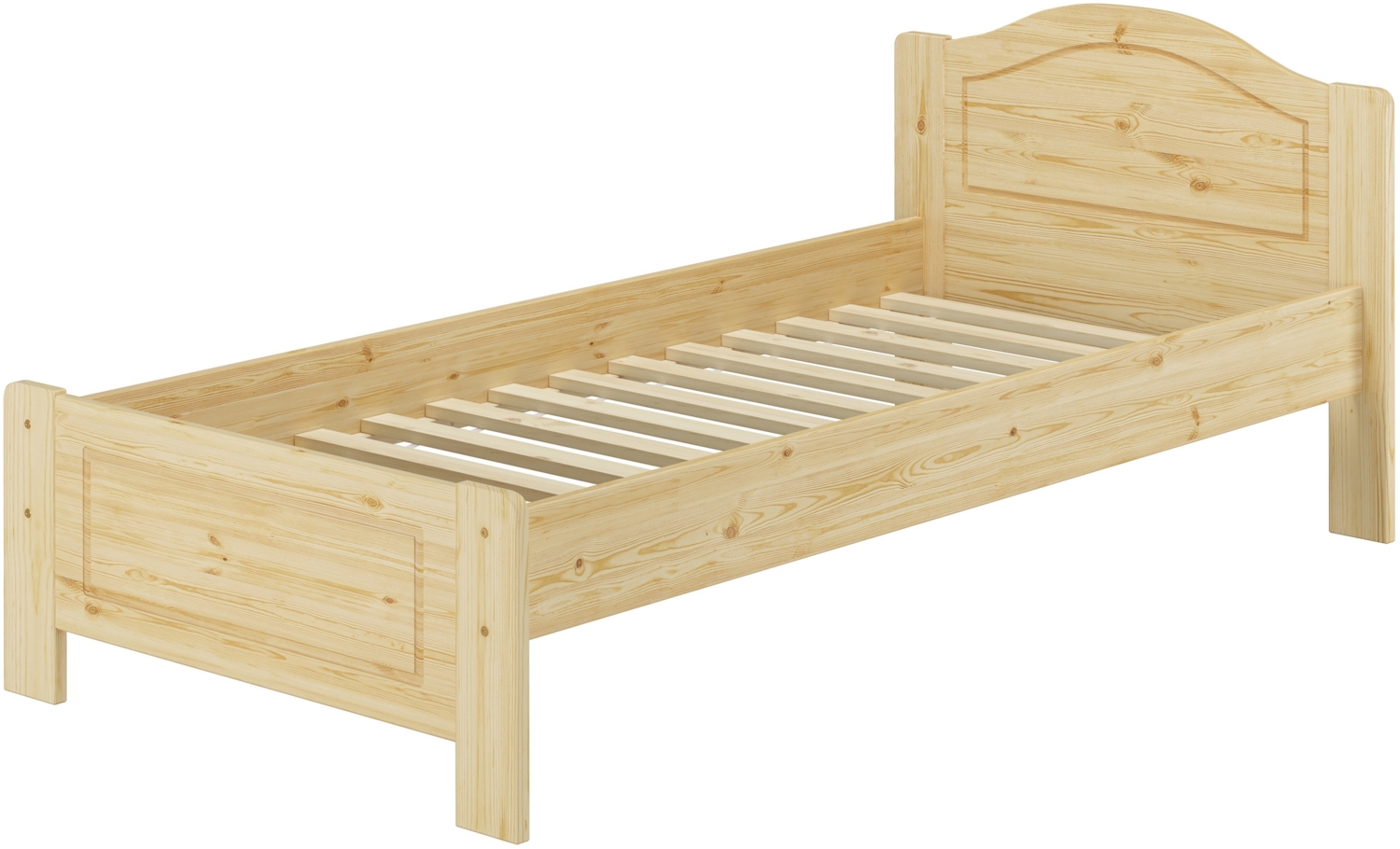 Bettrahmen Massivholzbett Kiefer natur Einzelbett 90x200 Futonbett Singlebett Rollrost 60.37-09 Bild 1