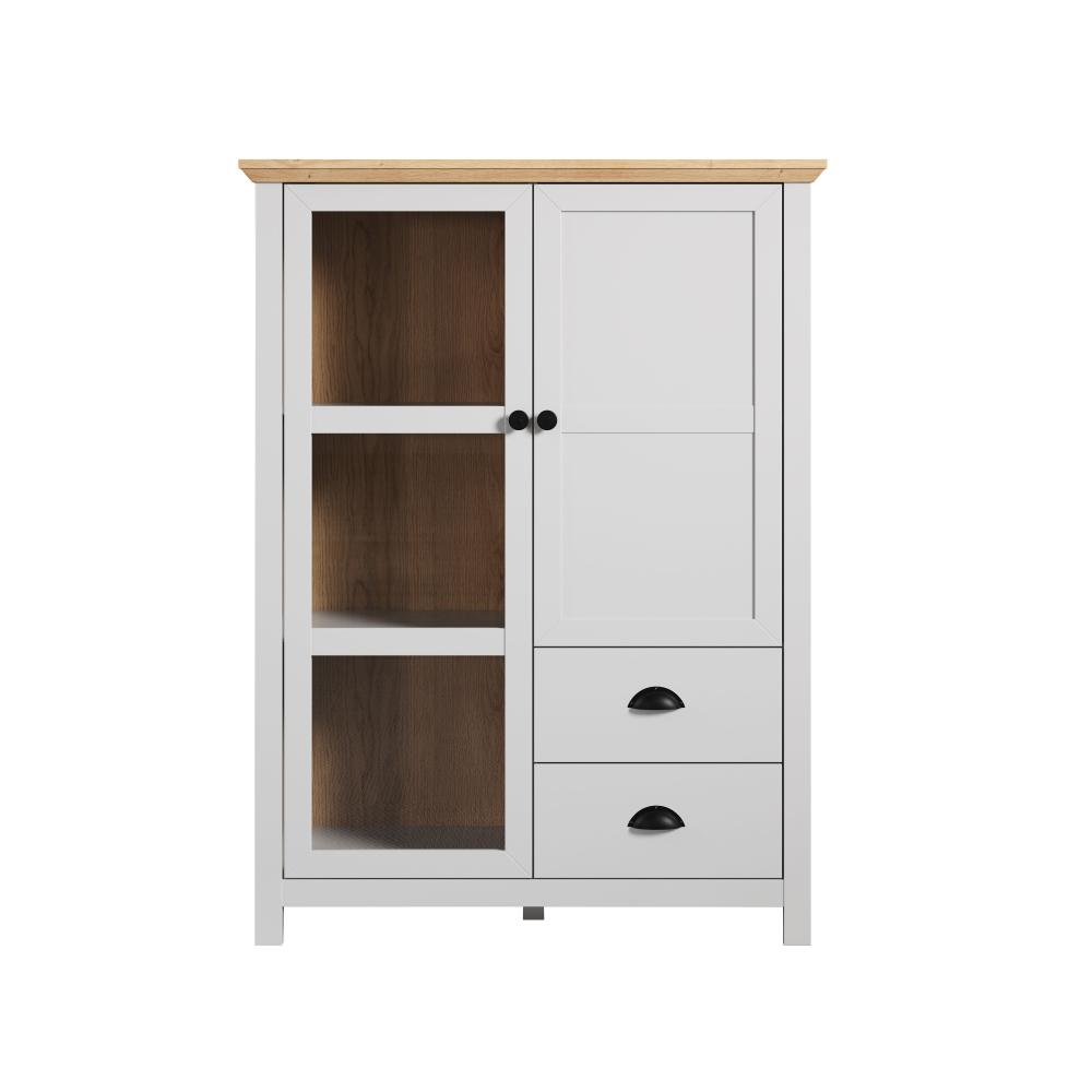 Highboard Landside in grau und Eiche 97 x 130 cm Bild 1