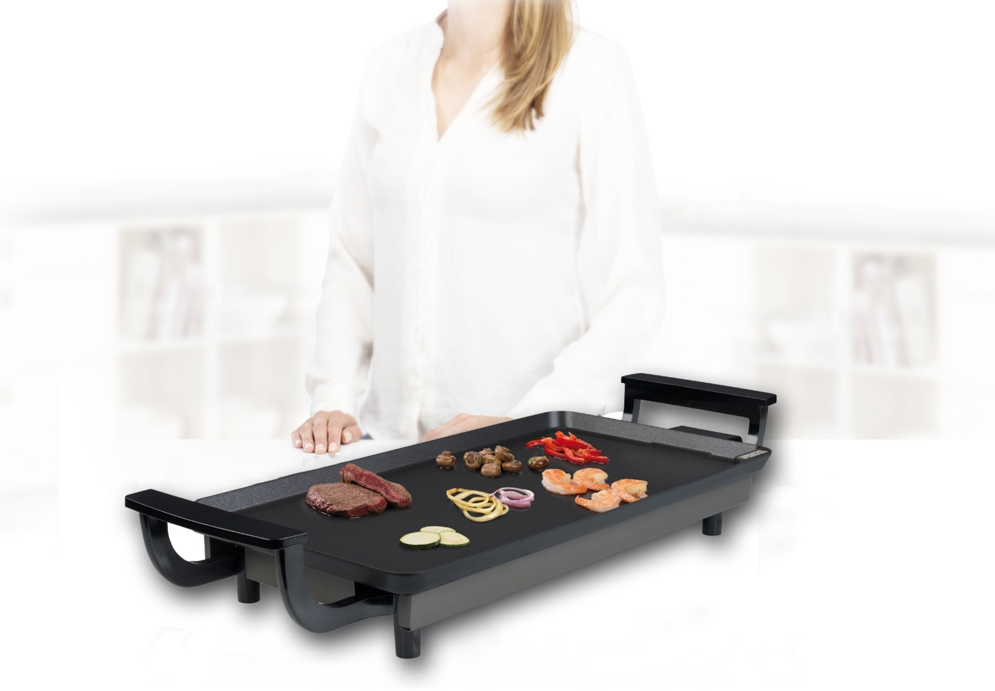 Teppanyaki Economy Table Chef große Grillplatte 43x23cm, 2-4 Personen - 1800Watt Bild 1