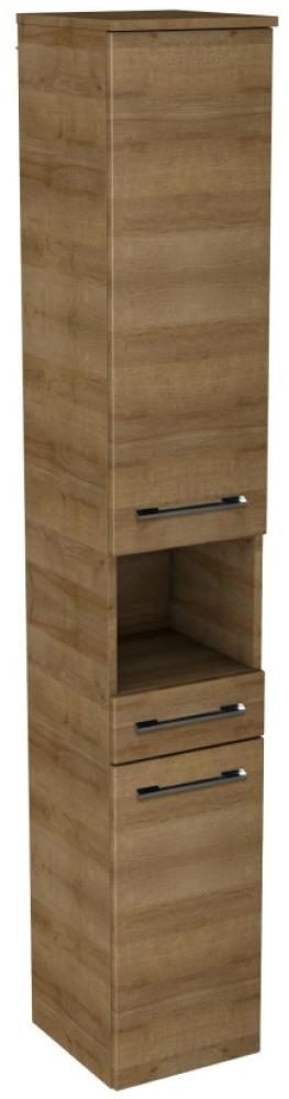 Lanzet Hochschrank mit Nische 30 cm, links, Hellbraun Bild 1