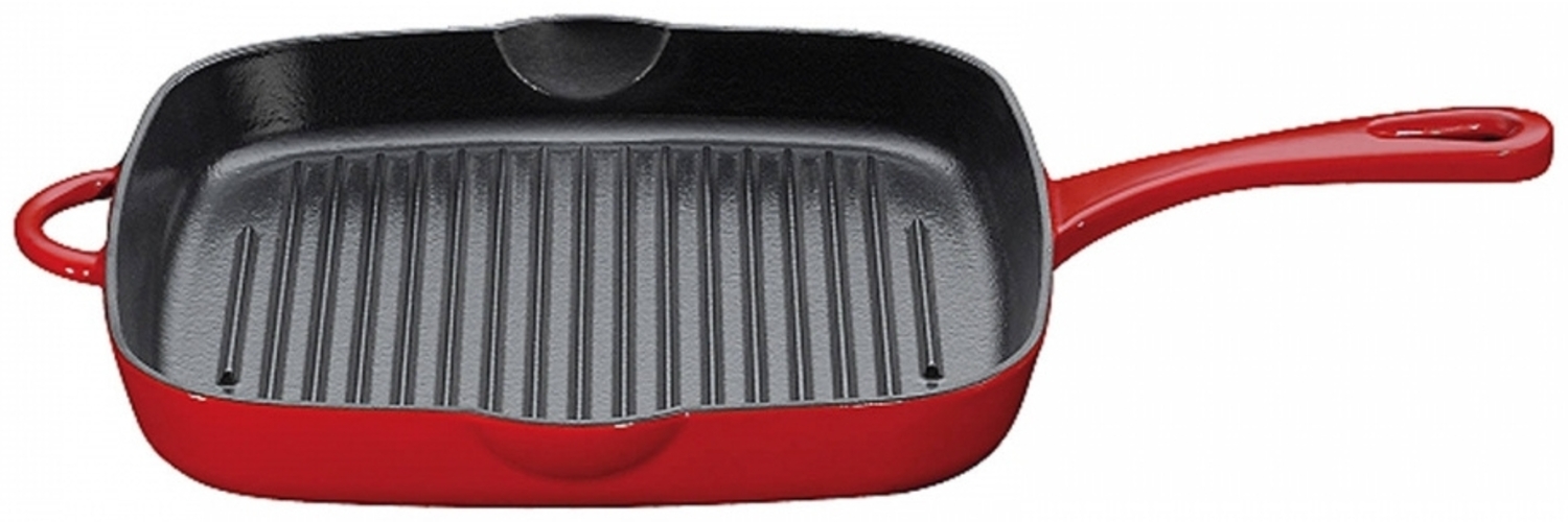 Grillpfanne hoch, quadratisch rot Bild 1